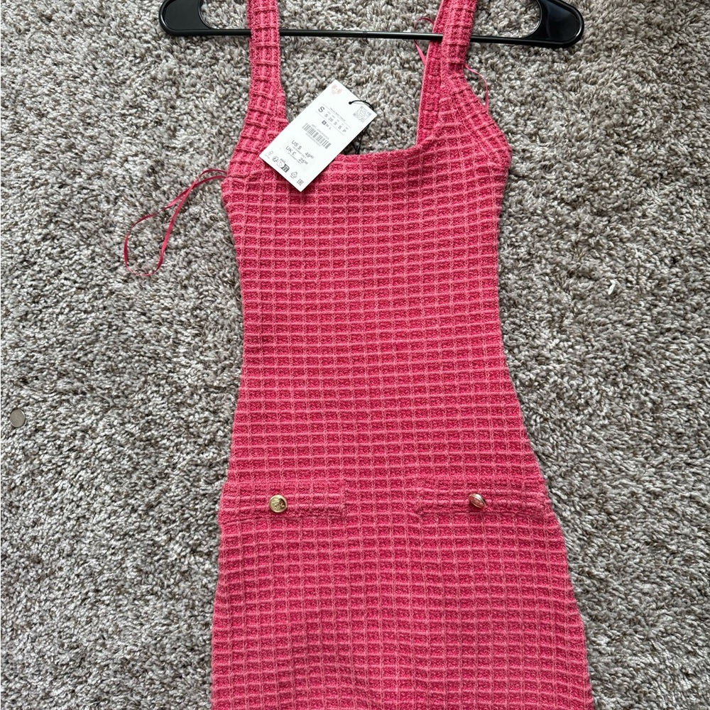 Zara Pink Textured Mini Dress
